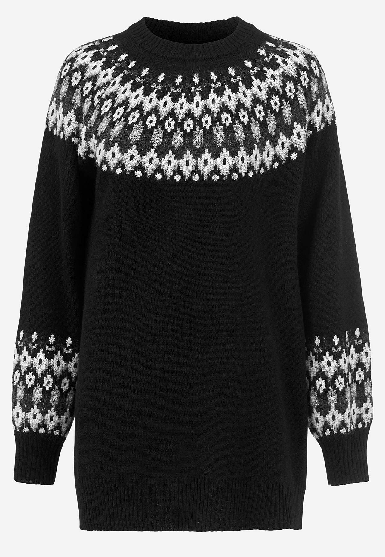 Dzianinowy sweter we wzorze żakardowym