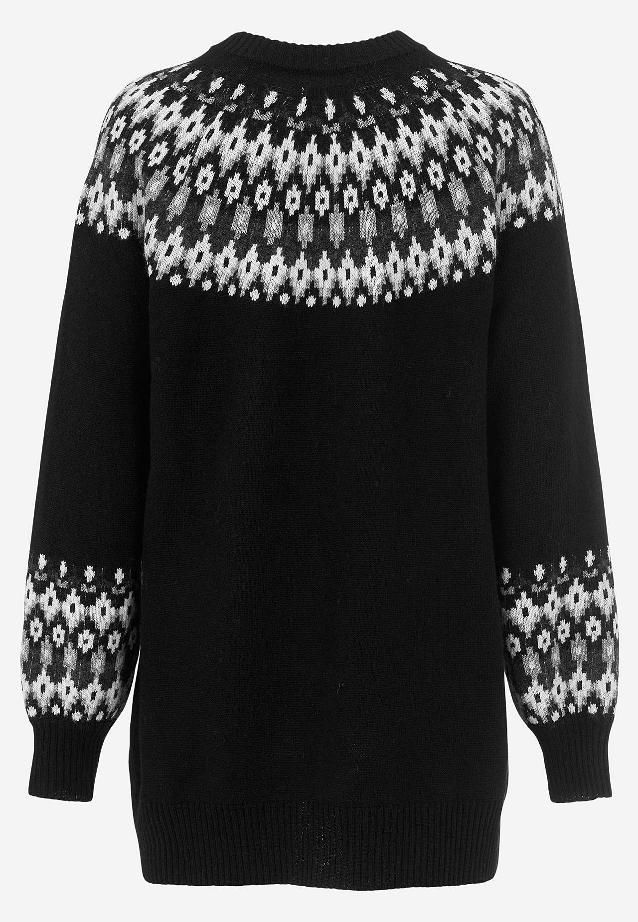 Dzianinowy sweter we wzorze żakardowym