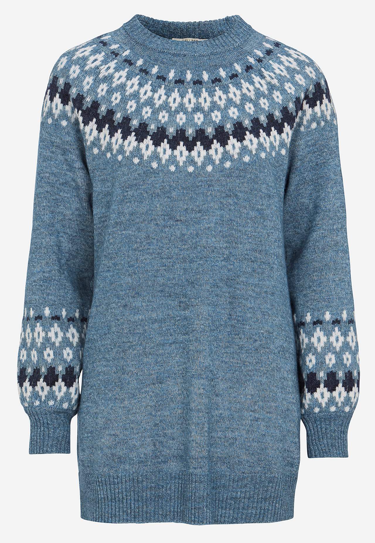 Dzianinowy sweter we wzorze żakardowym