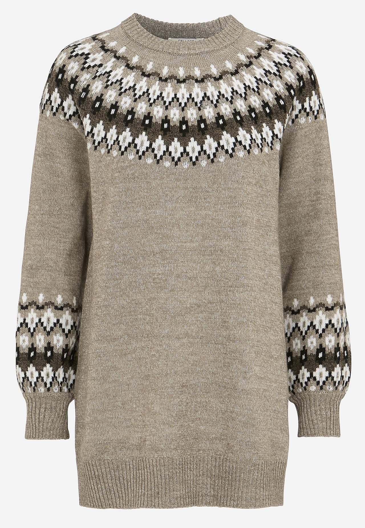 Dzianinowy sweter we wzorze żakardowym