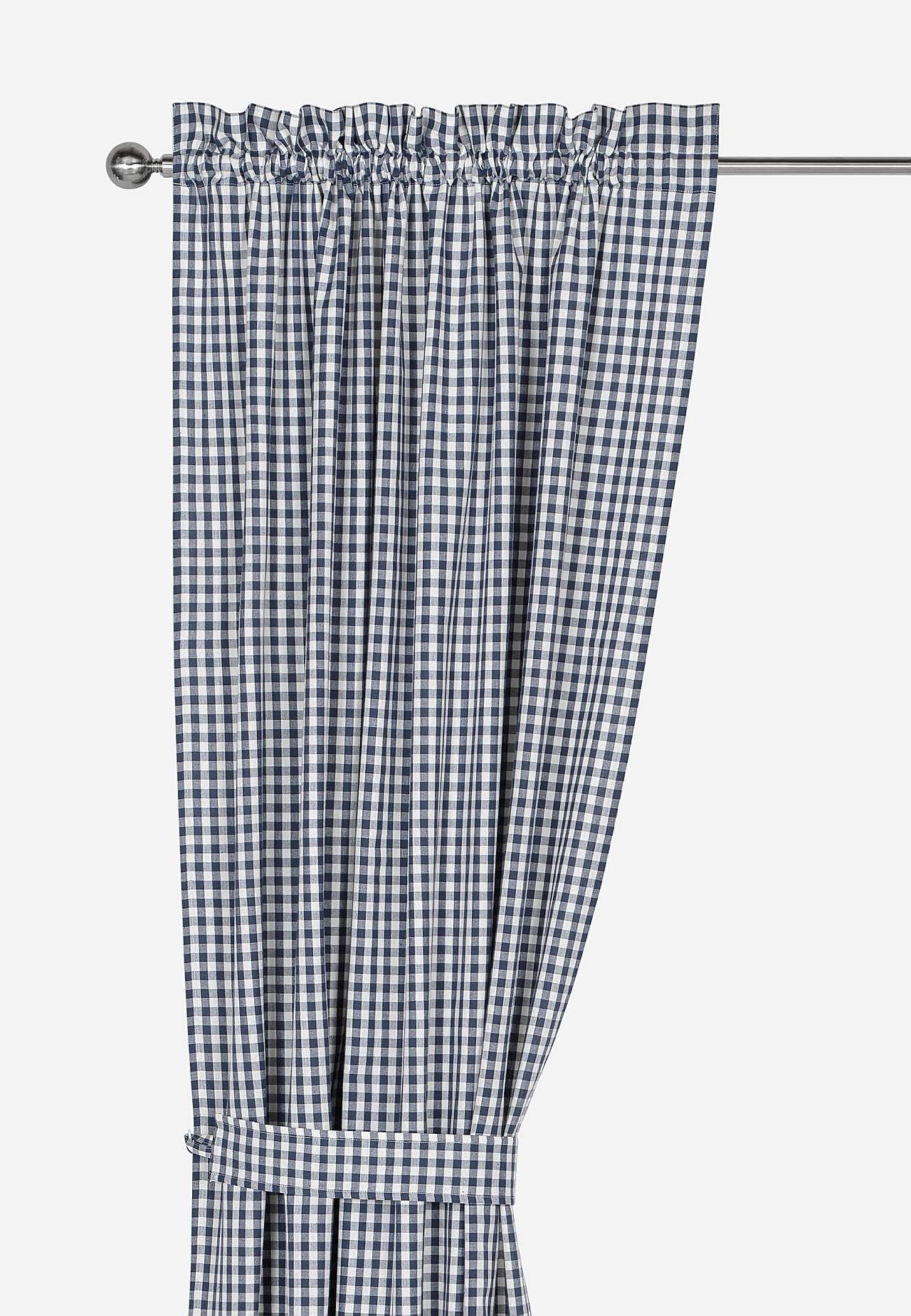 Tkane i kraciaste zasłony panelowe 2 sztuki