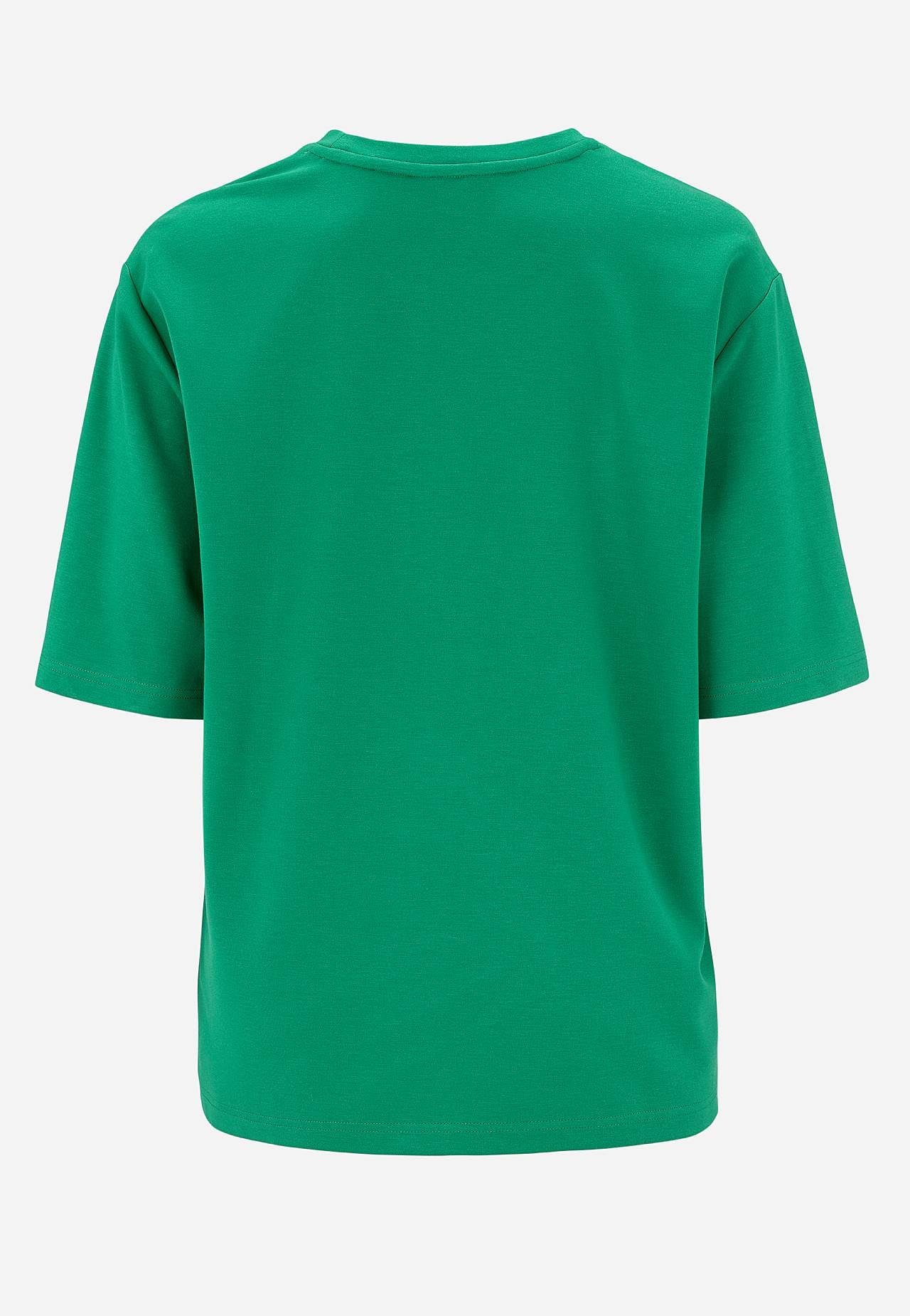 T-shirt z trudnego trykotu