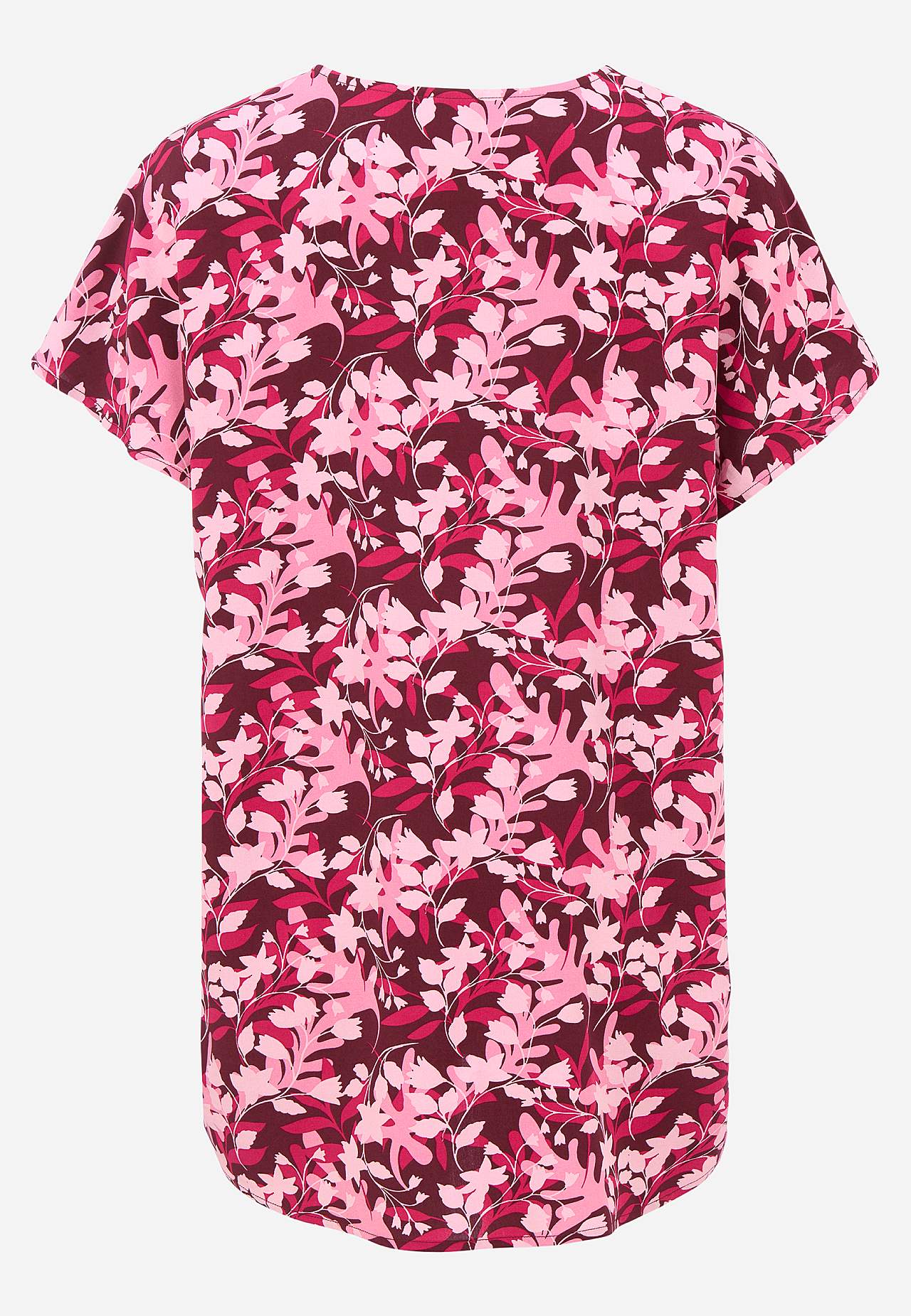 Tkana tunika z dekoltem w serek