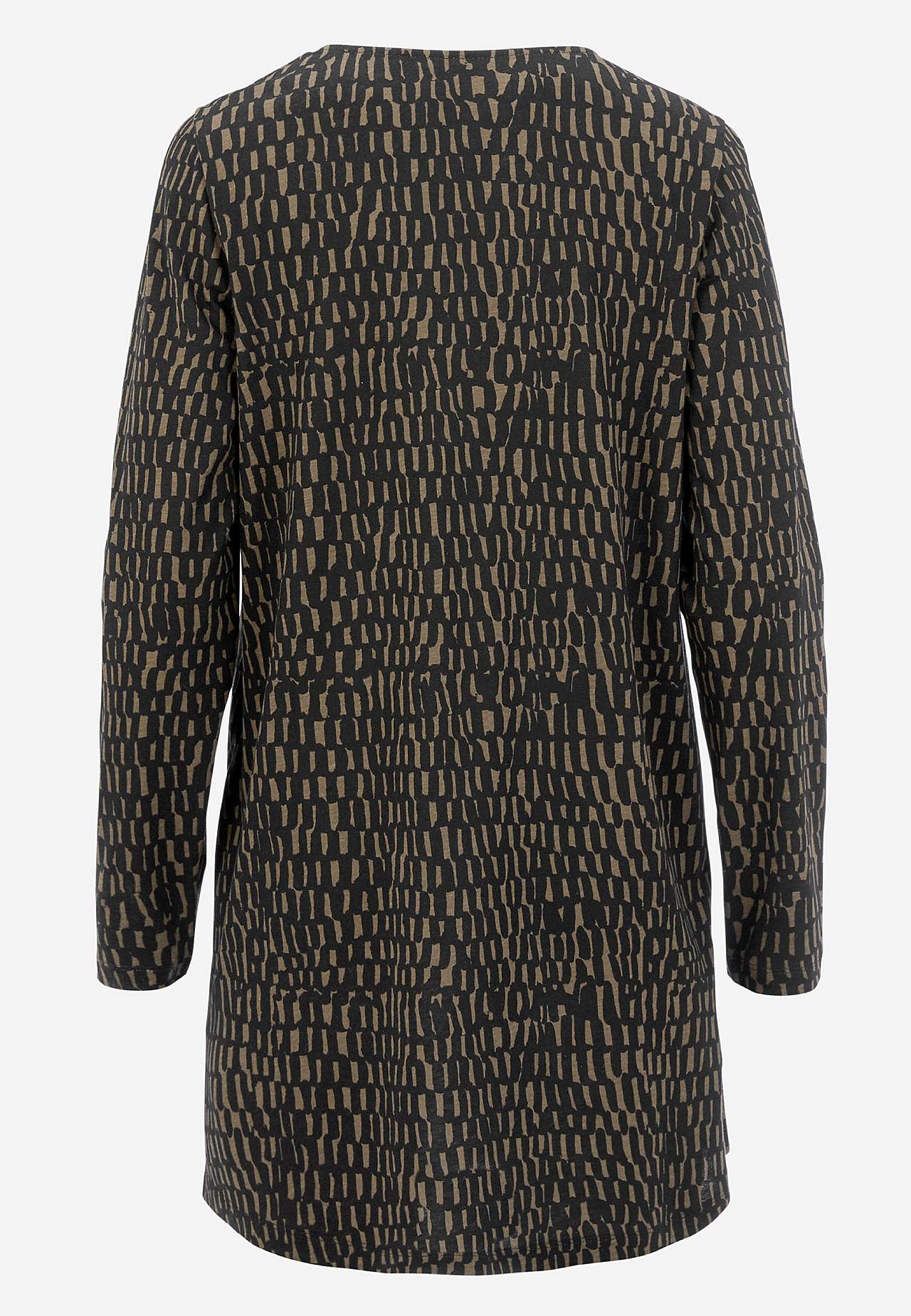 Wzorzysta tunika z dżerseju z kieszeniami