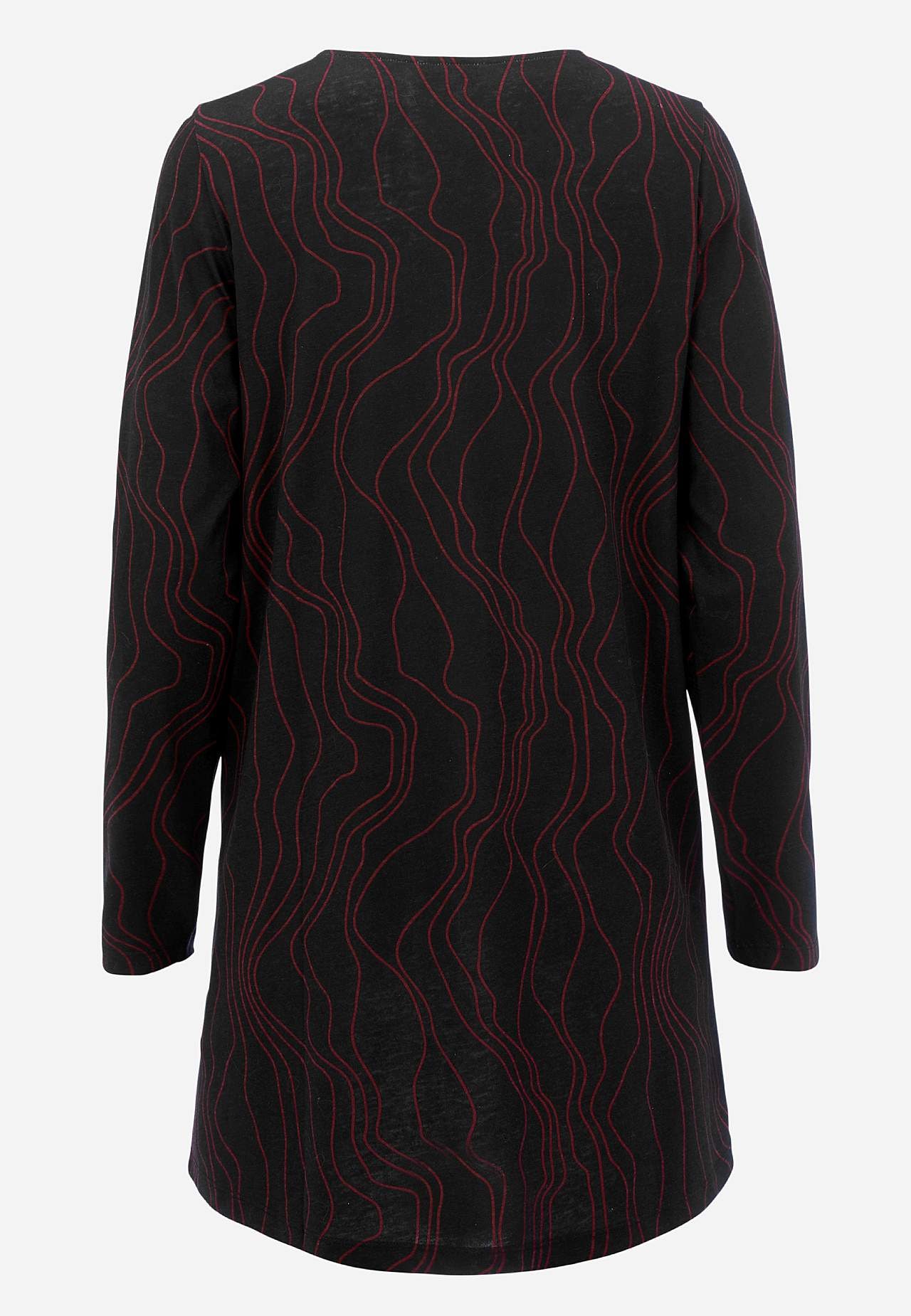 Wzorzysta tunika z dżerseju z kieszeniami