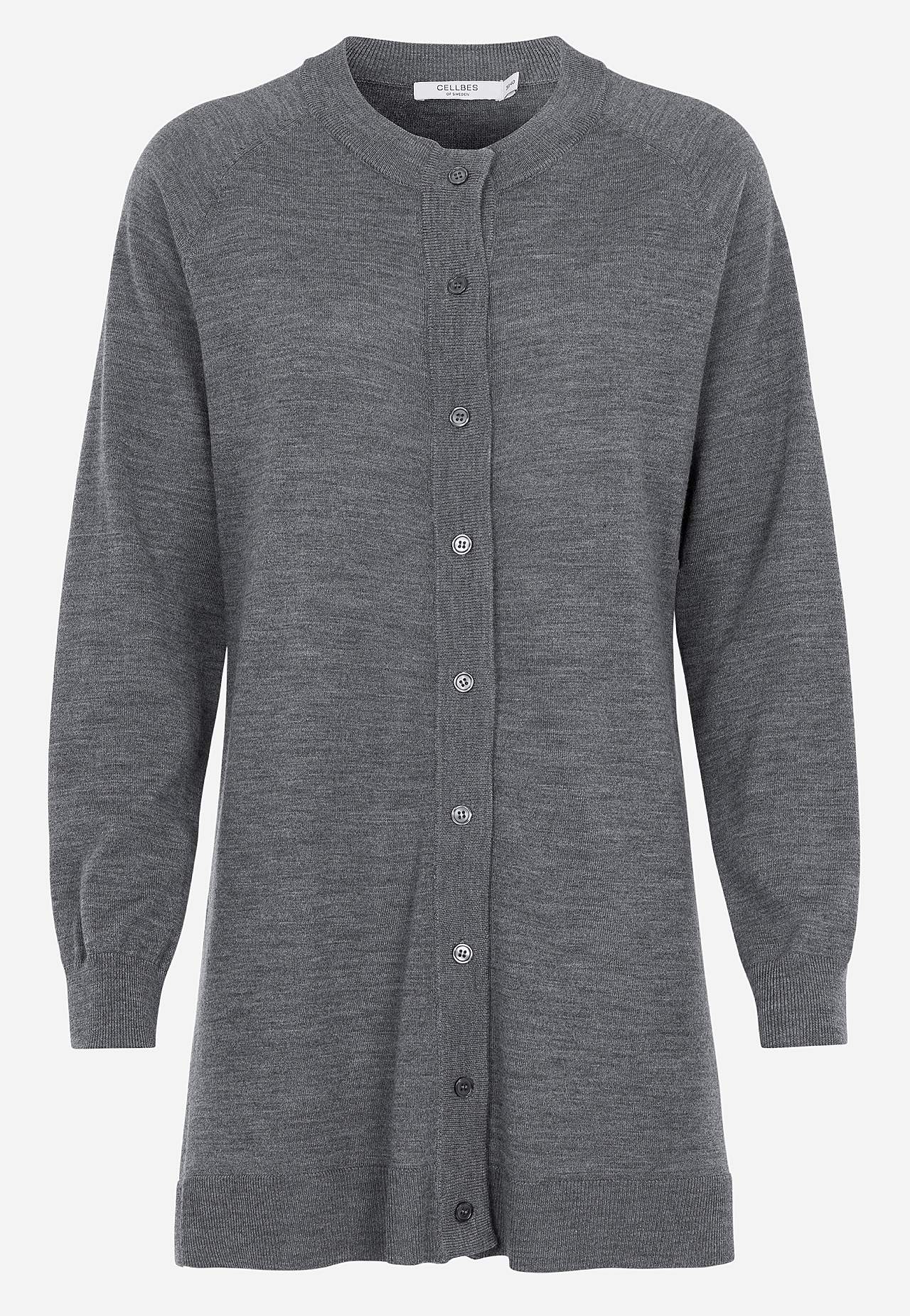 Rozpinany Premium sweter z wełny z merynosów