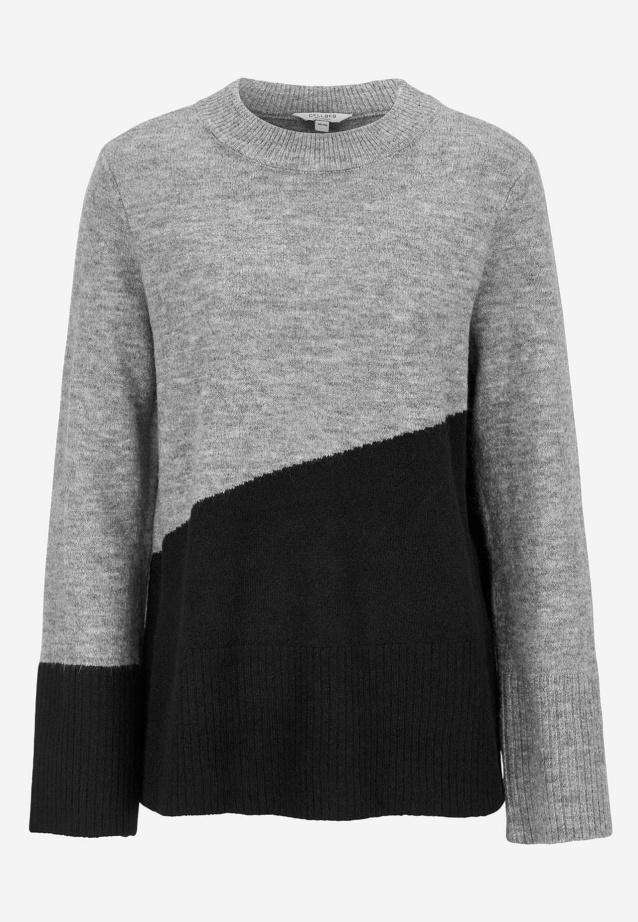 Dzianinowy sweter z okrągłym dekoltem