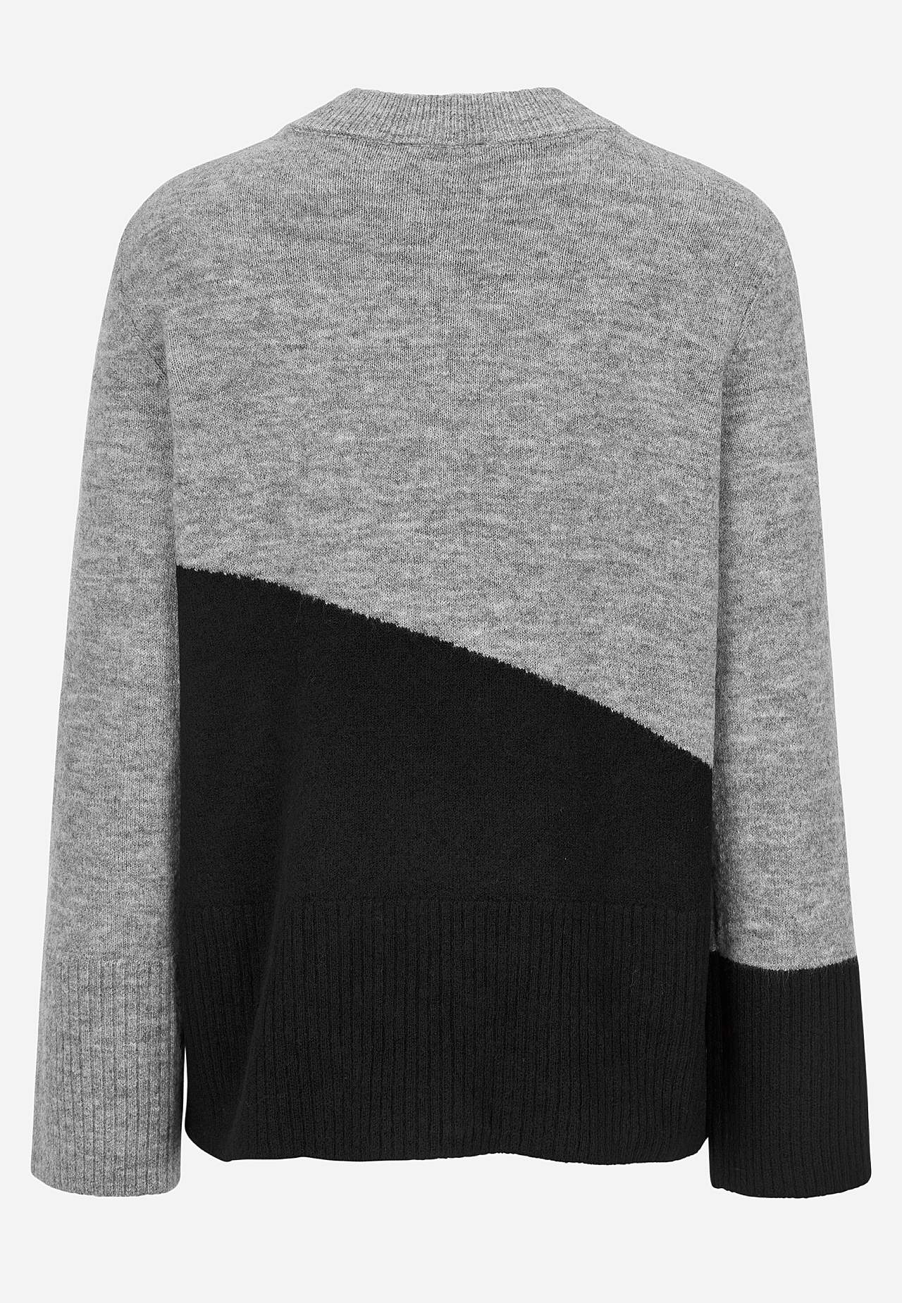 Dzianinowy sweter z okrągłym dekoltem