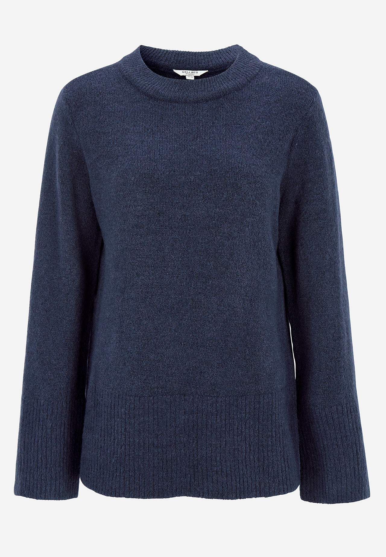 Dzianinowy sweter z okrągłym dekoltem