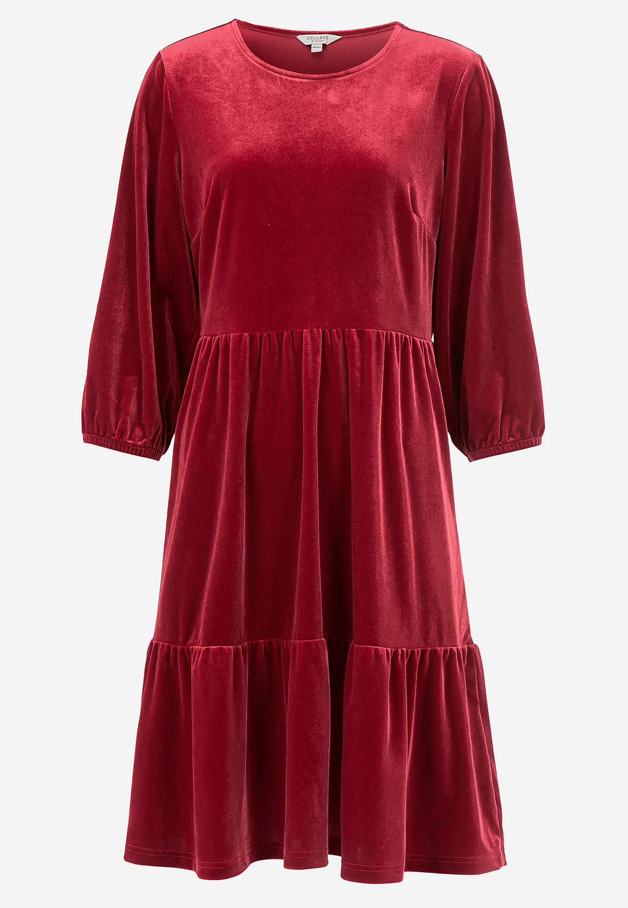 Sukienka z aksamitu z falbankami