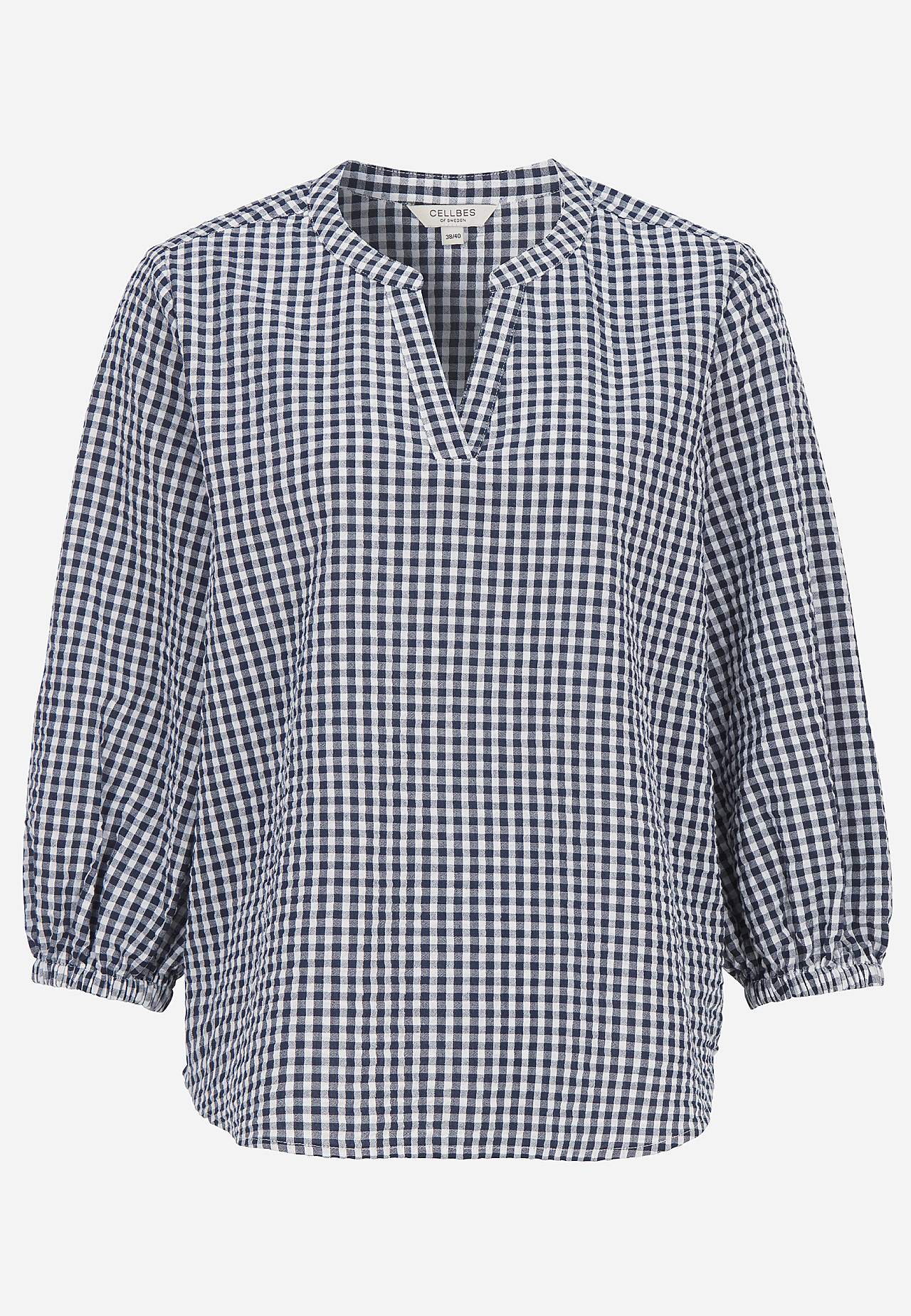 Bluzka w małą kratkę z kory