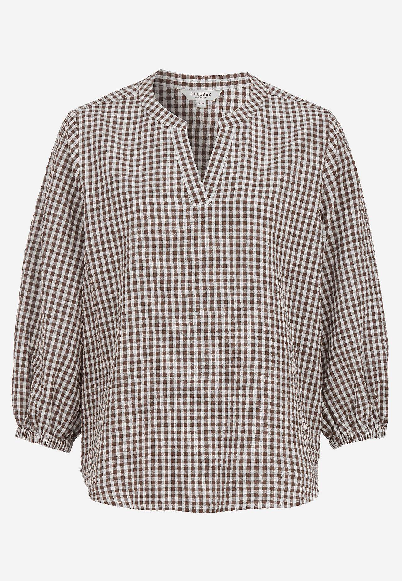 Bluzka w małą kratkę z kory