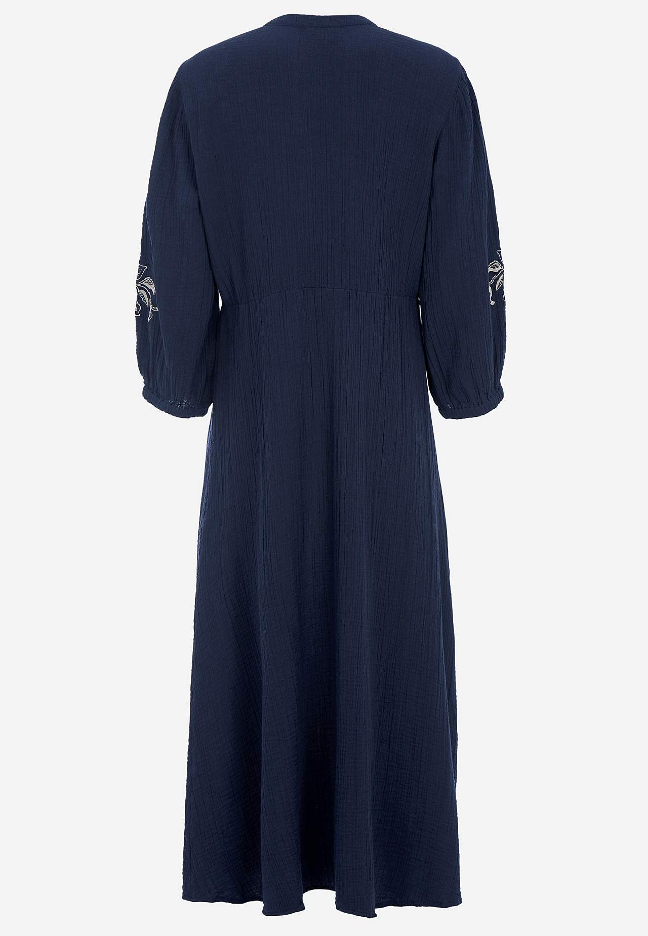 Sukienka z pofalowanej bawełny z haftem