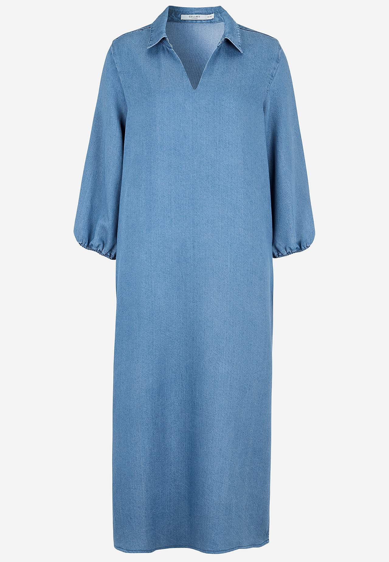 Ultramiękka Premium sukienka jeansowa z kołnierzem