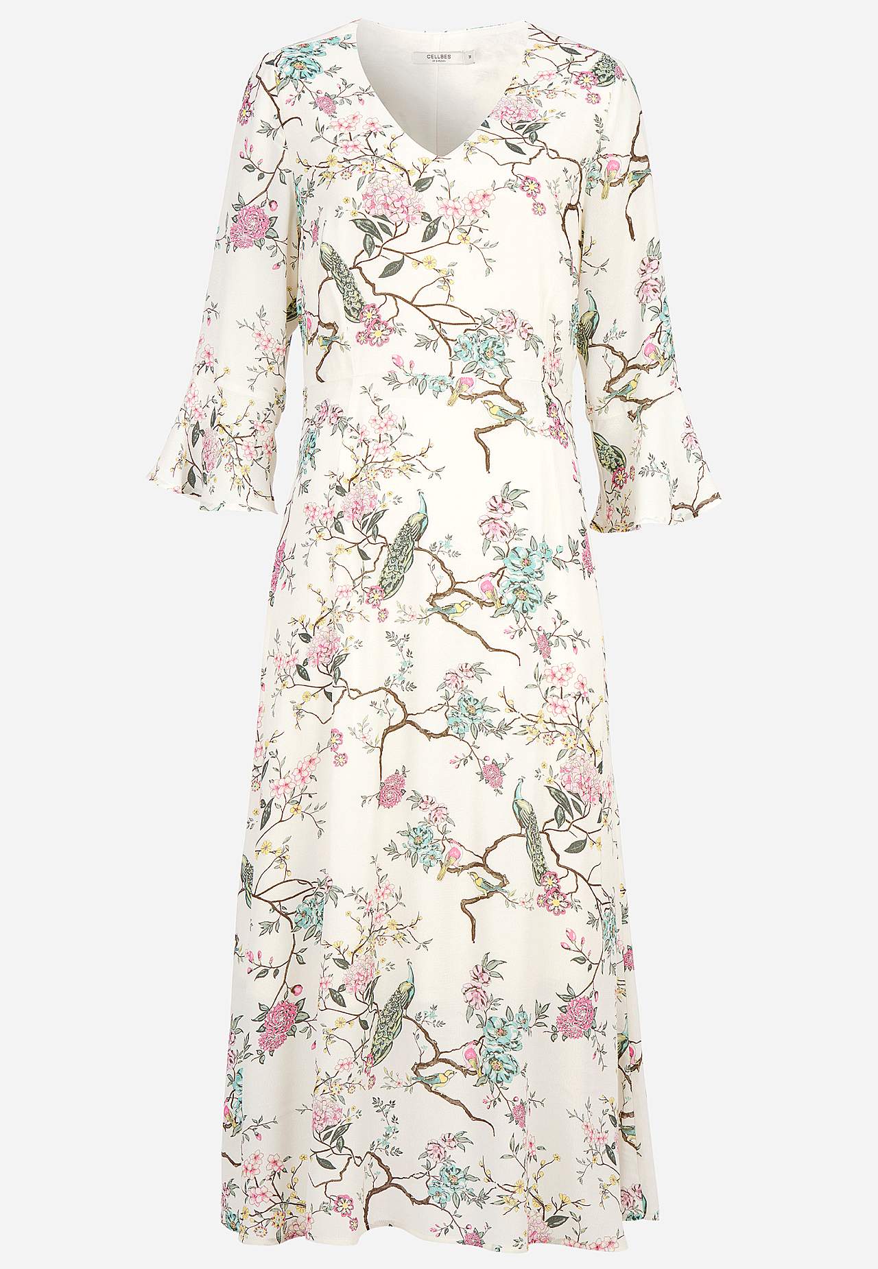 Sukienka z rękawem z falbanką