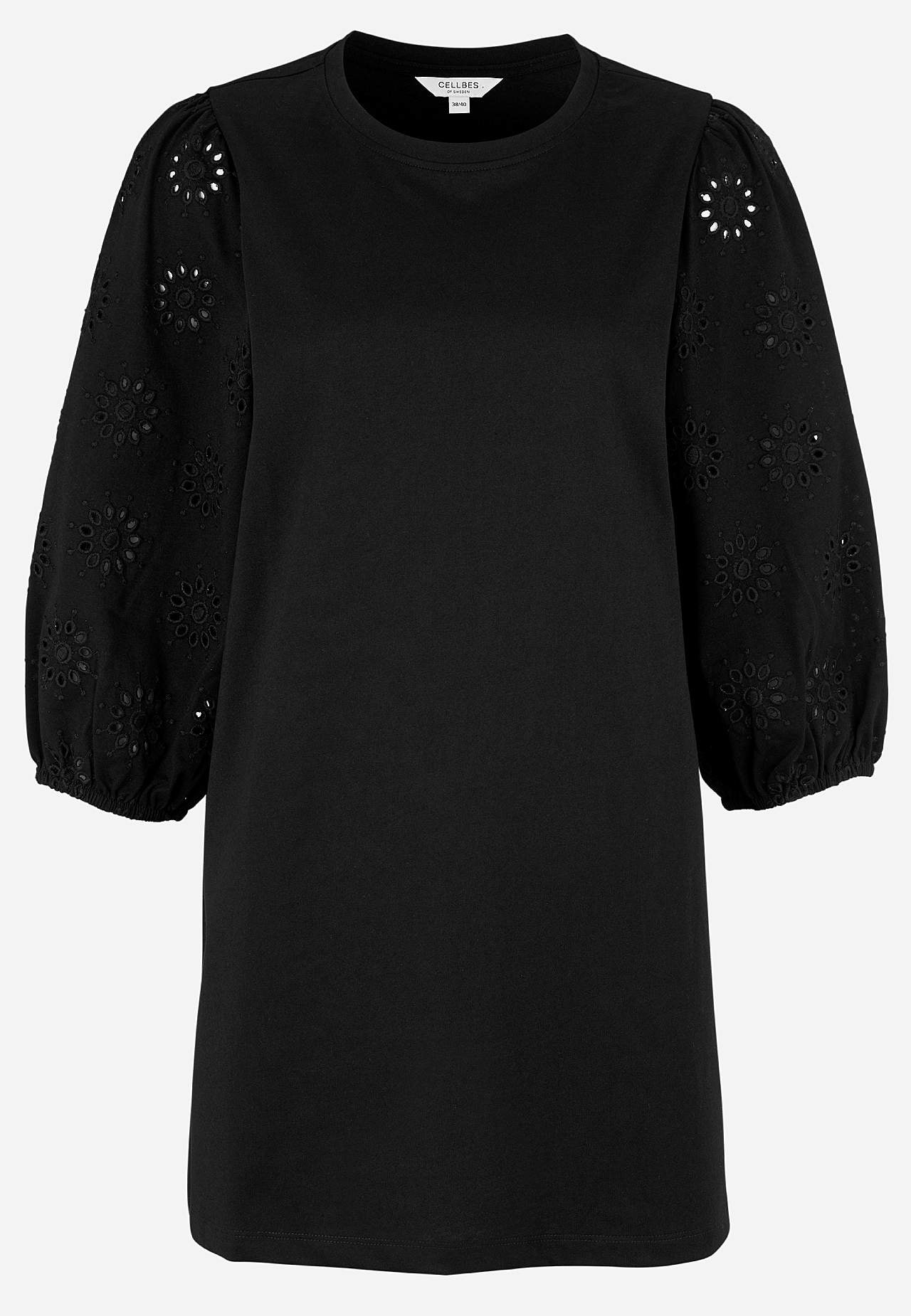 Tunika z dżerseju z haftowanymi rękawami