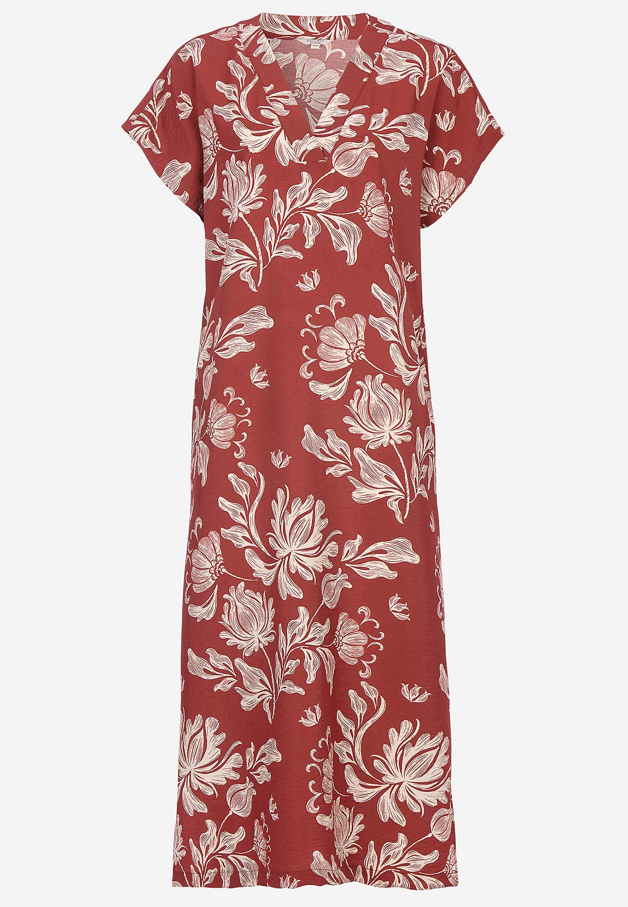 Wzorzysta sukienka z kieszeniami