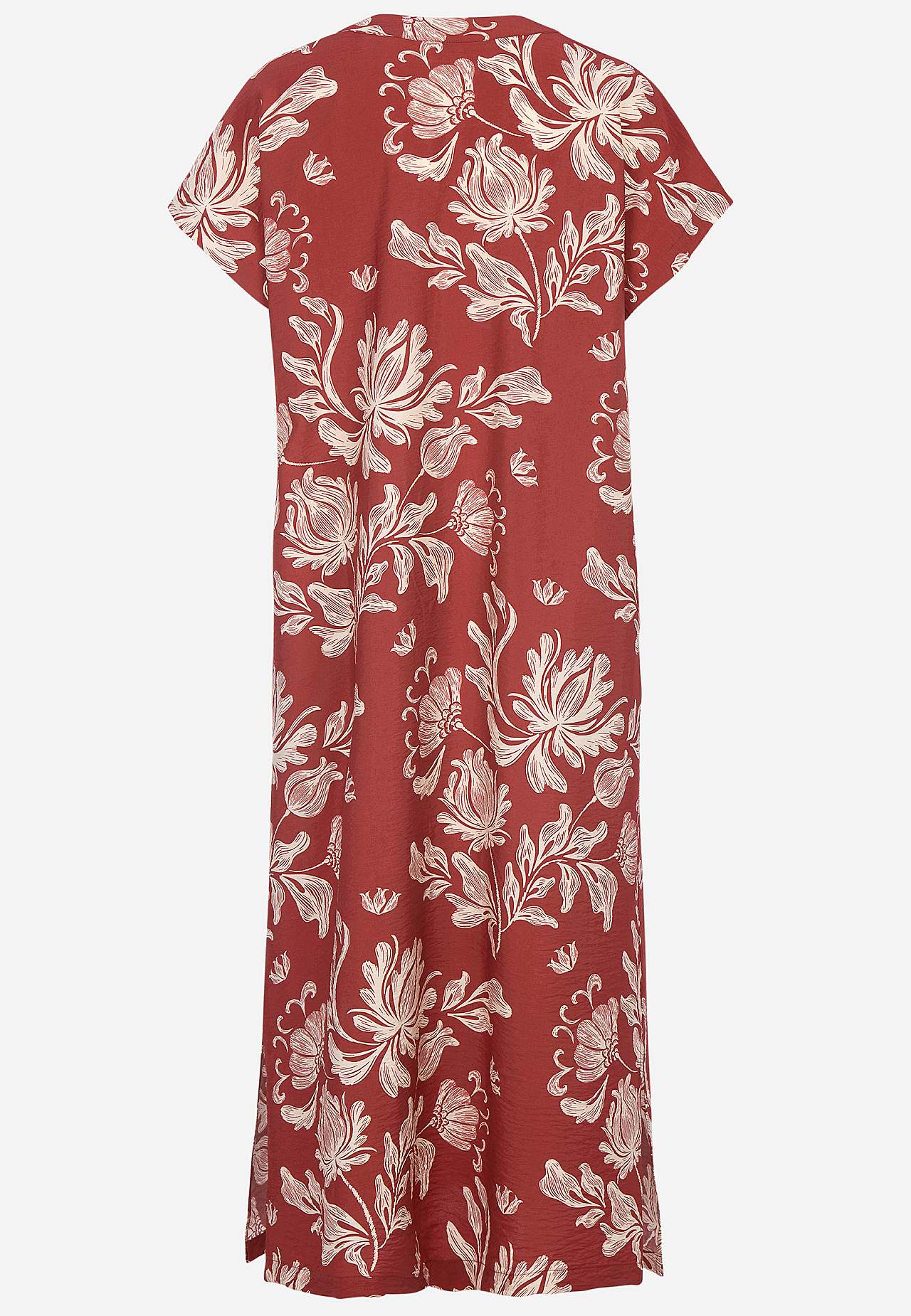 Wzorzysta sukienka z kieszeniami