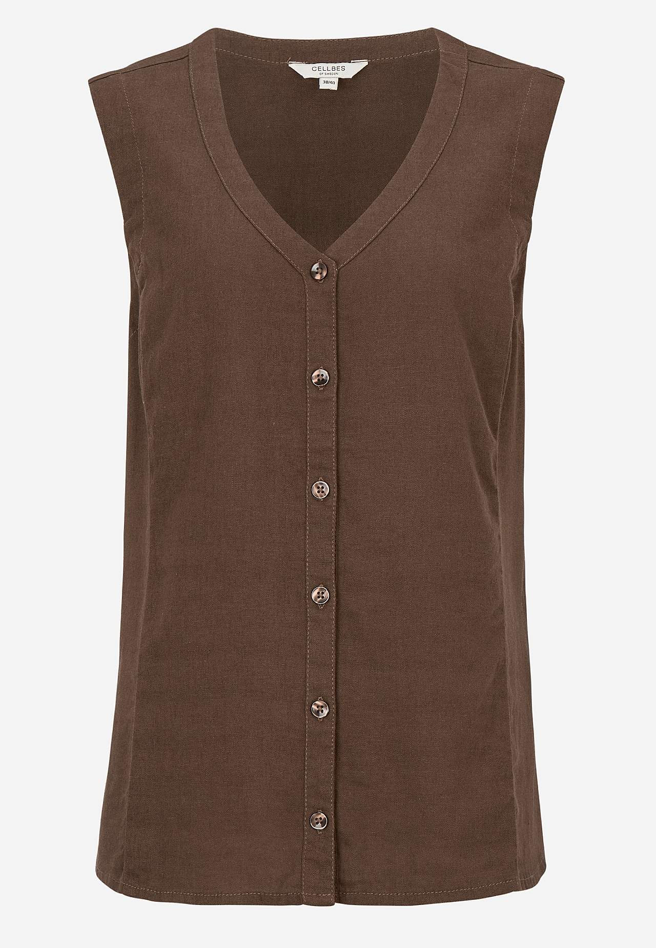 Lniana bluzka bez rękawów