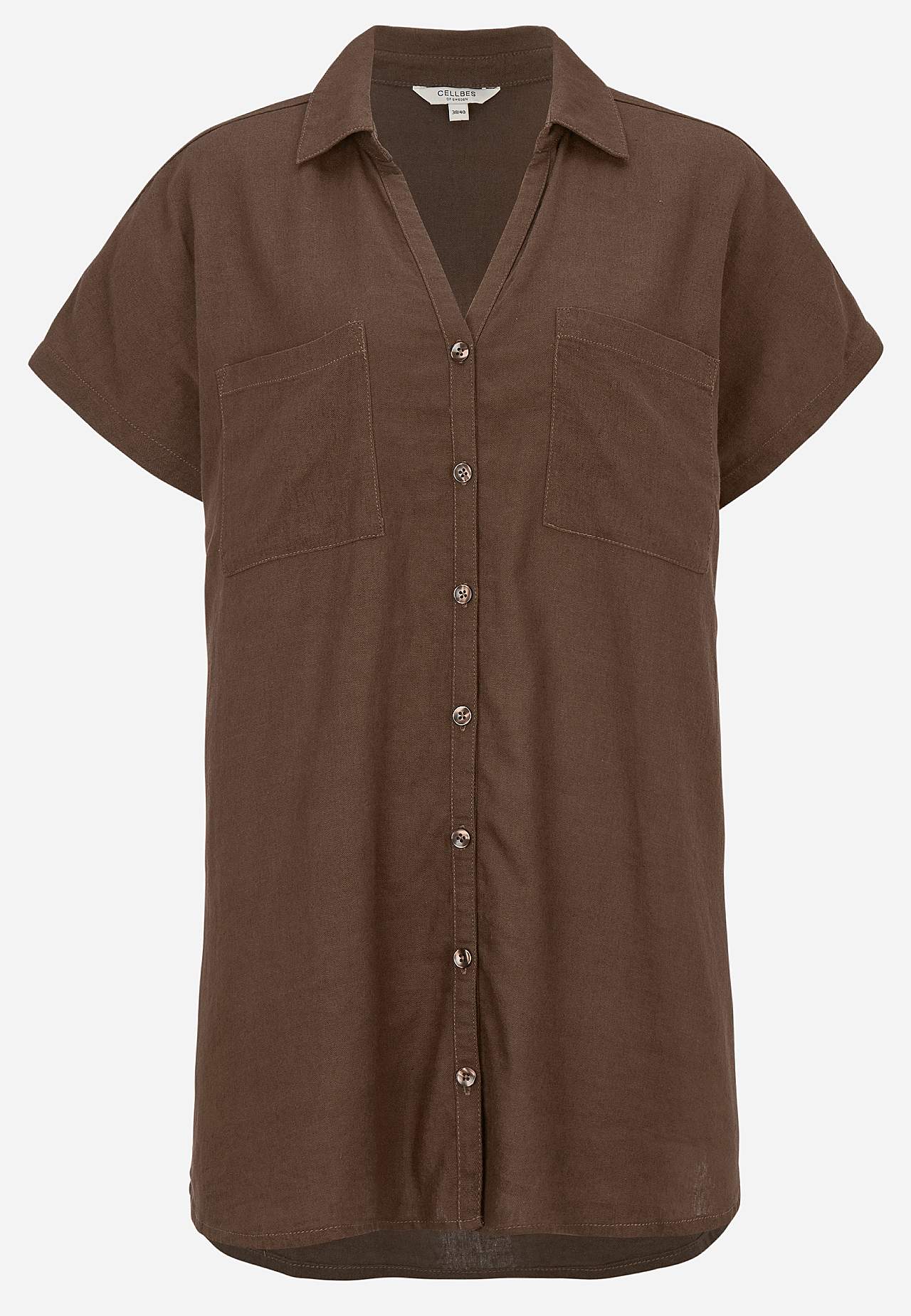 Lniana tunika z kieszeniami