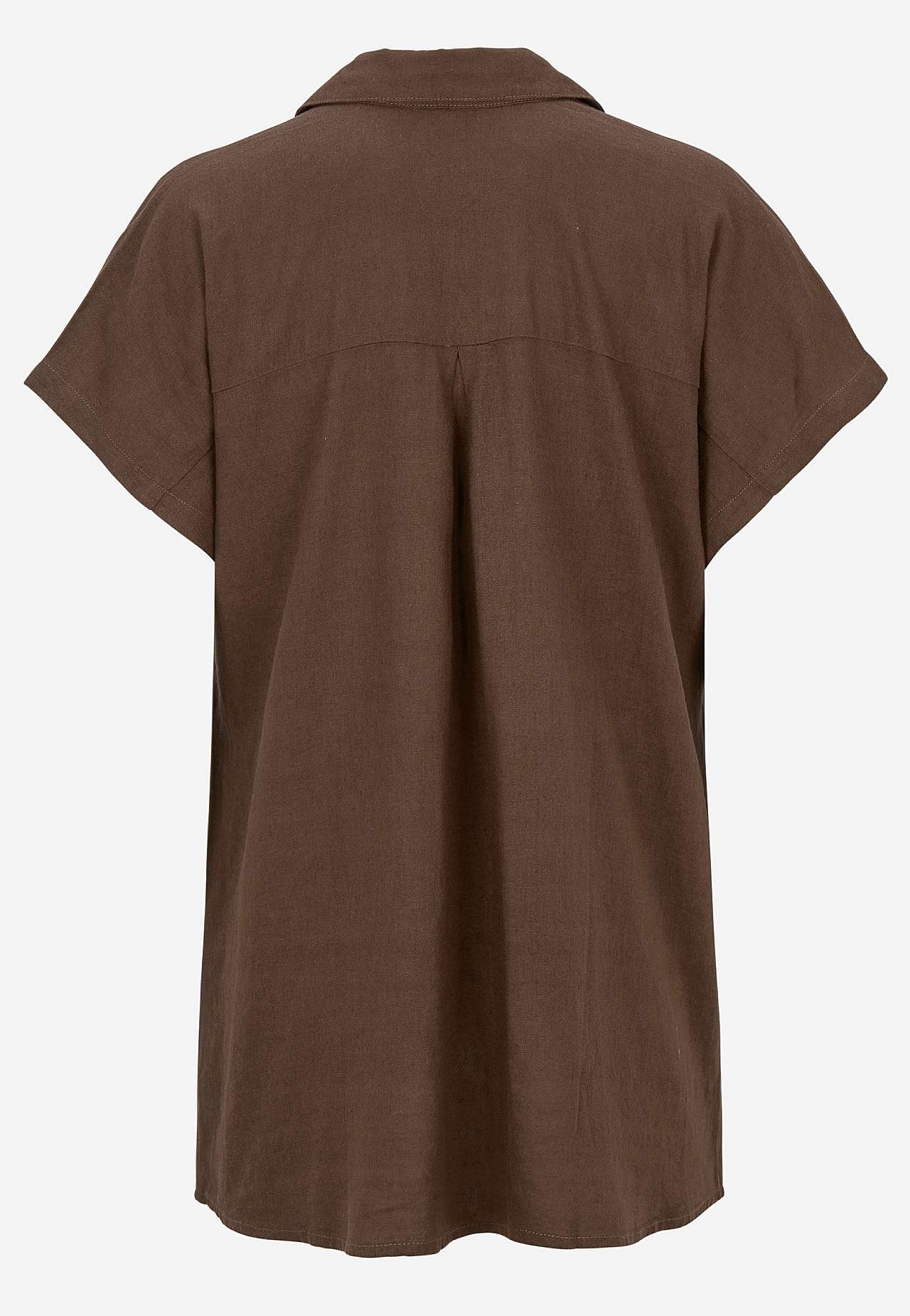 Lniana tunika z kieszeniami