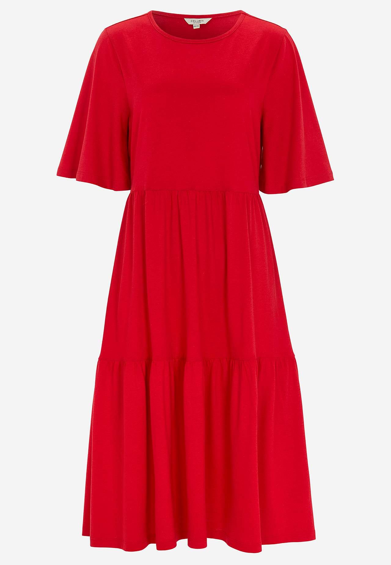 Dżersejowa sukienka z falbanką