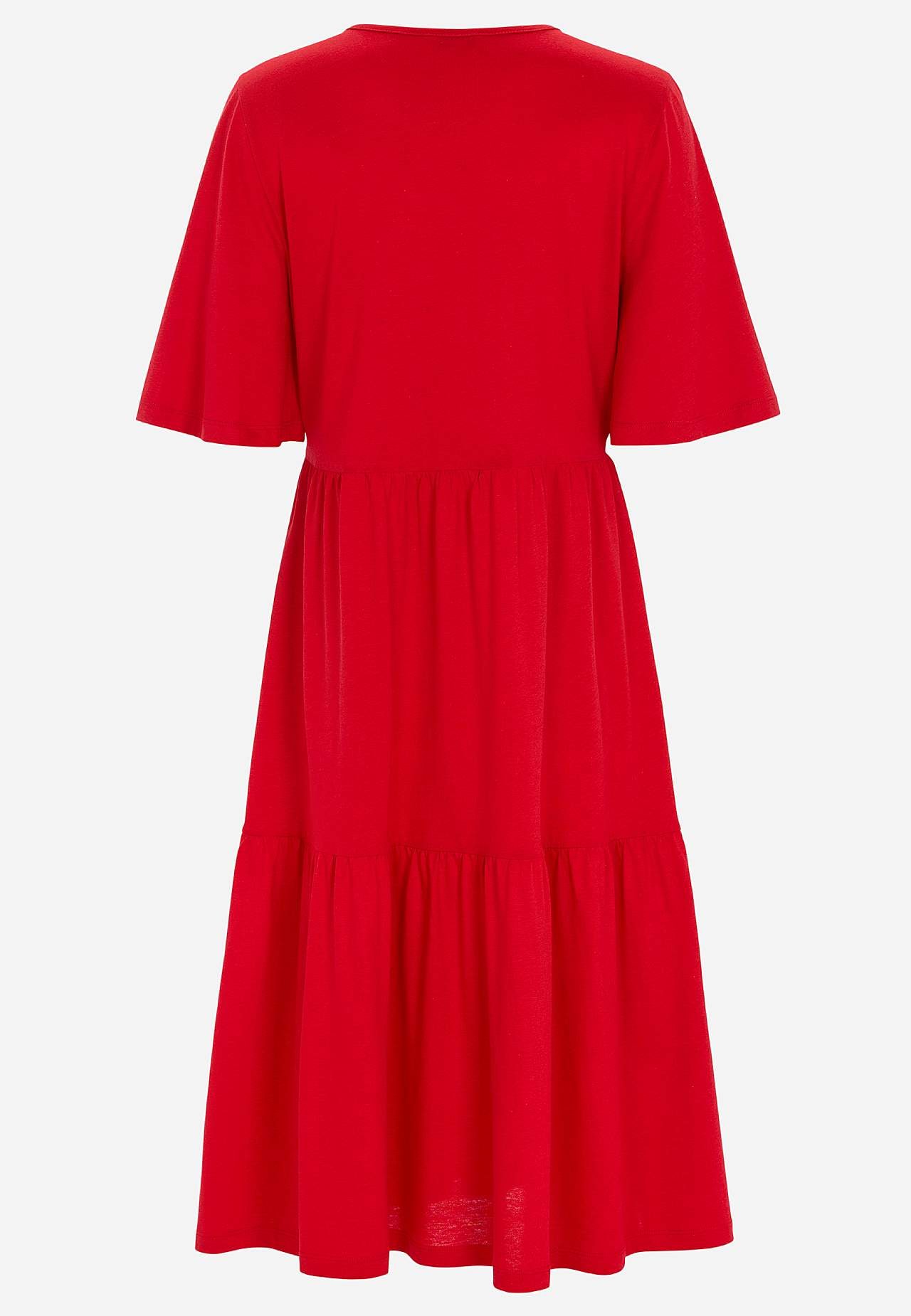 Dżersejowa sukienka z falbanką