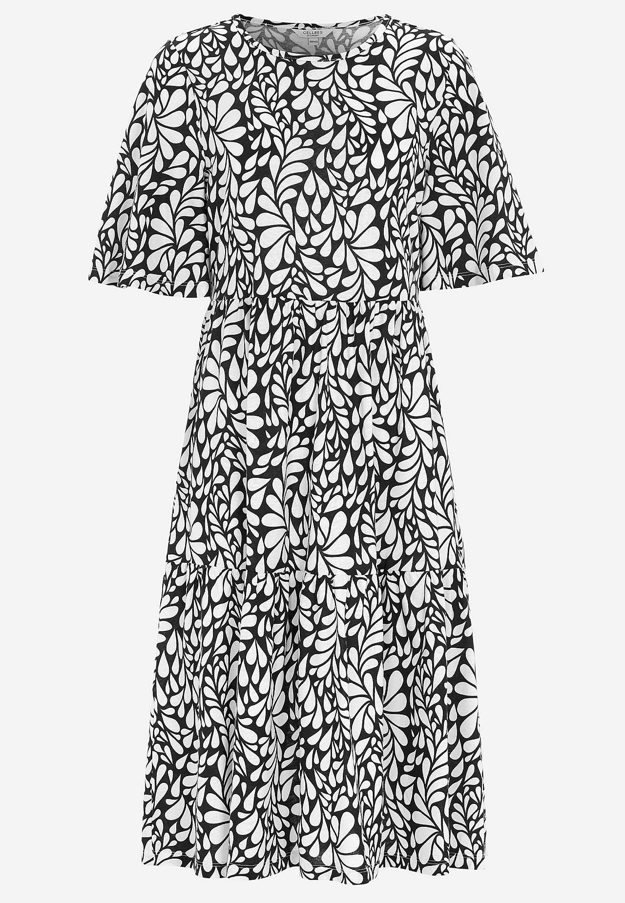 Dżersejowa sukienka z falbanką