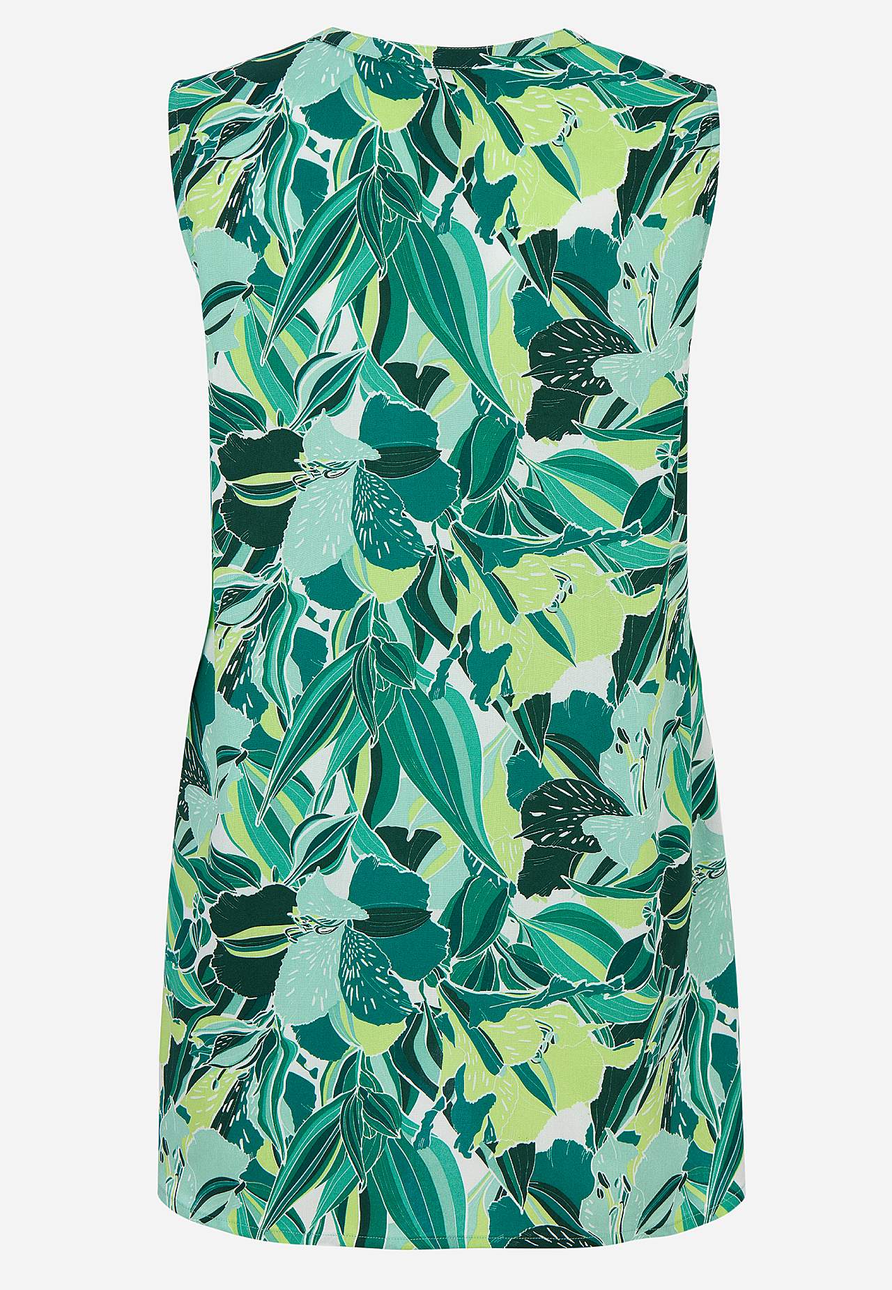 Tunika bez rękawów w kwiaty z kieszeniami