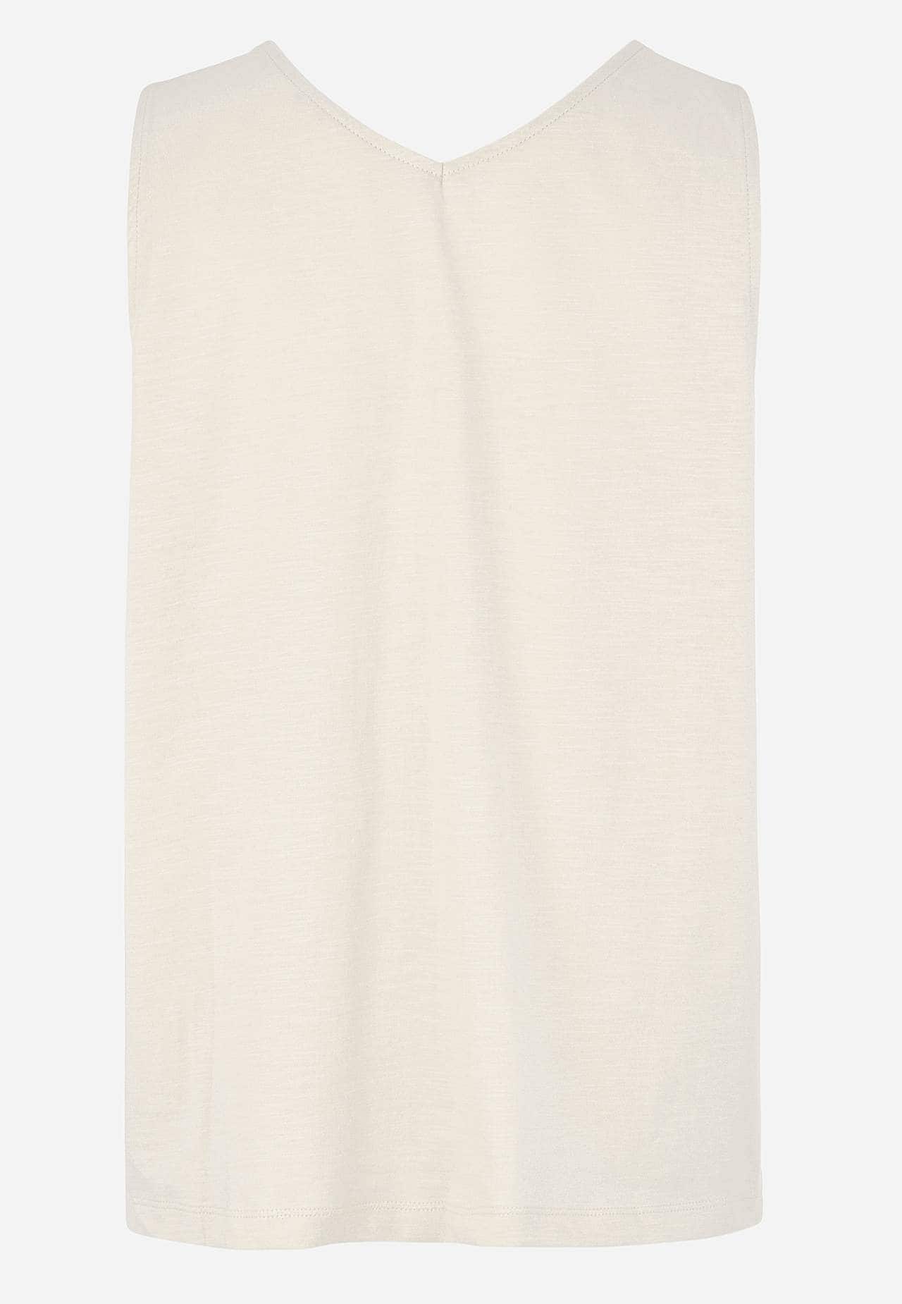 Top z dżerseju bez rękawów z dekoltem w kształcie litery v