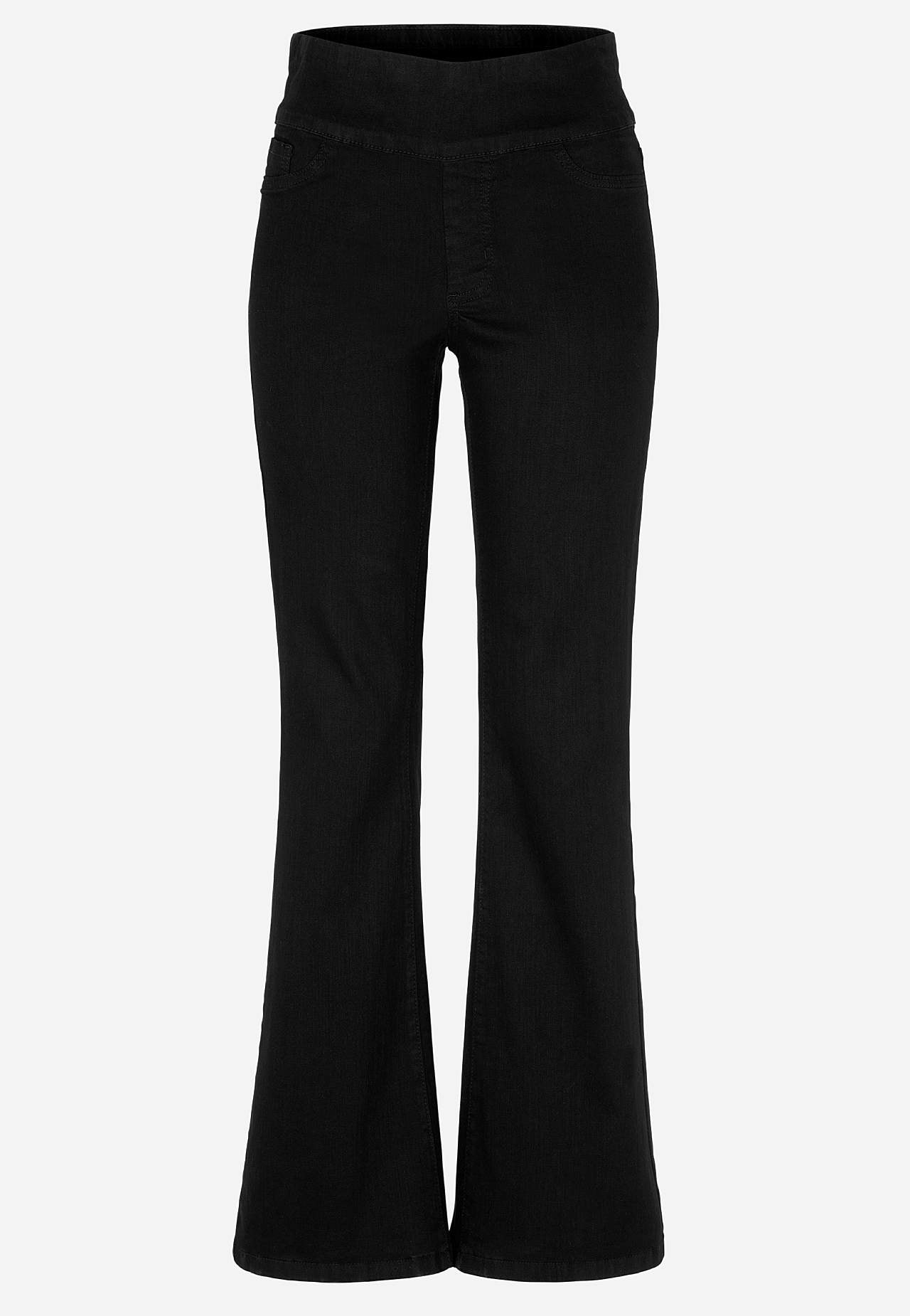 Elastyczne jegginsy bootcut - dwie długości